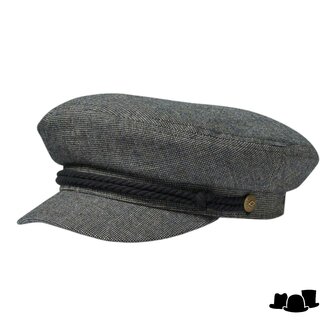 brixton fiddler fisherman cap cottonmix tweedlook anthracite