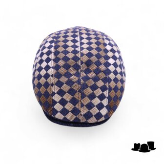 alfonso deste ivy pet jhon wolmix chequer donkerblauw en beige