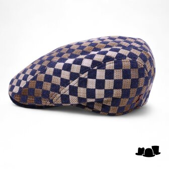 alfonso deste ivy pet jhon wolmix chequer donkerblauw en beige