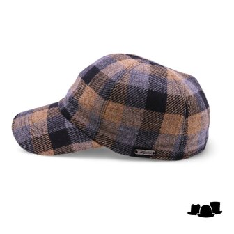 wigens baseball classic cap wool cashmere check grey beige