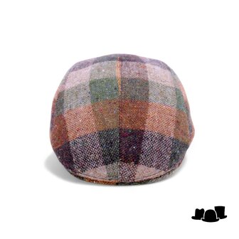 wigens ivy modern flat cap magee wool check green brown