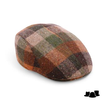 wigens ivy modern flat cap magee wool check green brown