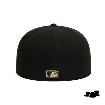 new era 59fifty fitted cap ny yankees cooperstown world series metallic black