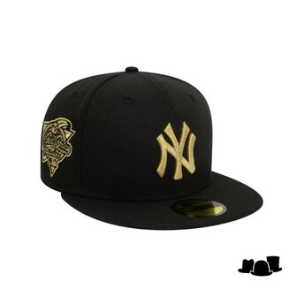 new era 59fifty fitted cap ny yankees cooperstown world series metallic black