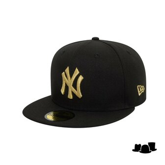 new era 59fifty fitted cap ny yankees cooperstown world series metallic black