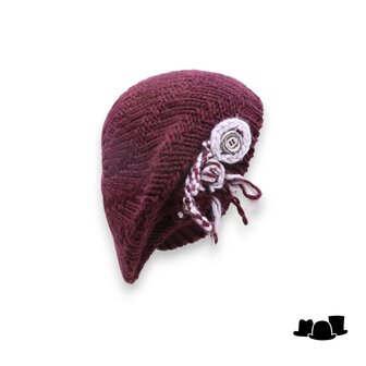 hats and dreams knitted alpino wolmix burgundy en grijs