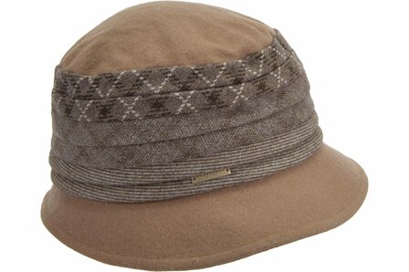 seeberger women cut and sewn cloche patchwork woollook camel