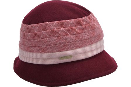 seeberger women cut and sewn cloche patchwork woollook burgundy