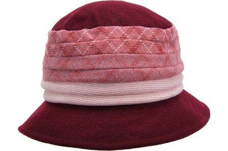 seeberger women cut and sewn cloche patchwork woollook burgundy