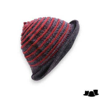 hats dreams clochehoed chenille wolmix antraciet rood