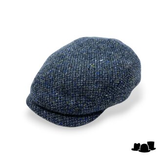 stetson driver cap bespoke harris tweed north atlantic blue