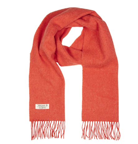 john hanly irish wool scarf medium coral