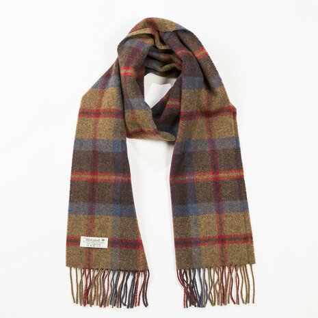 john hanly irish wool scarf medium rust brown red plaid