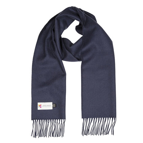 john hanly merino luxury wool scarf solid smoke navy