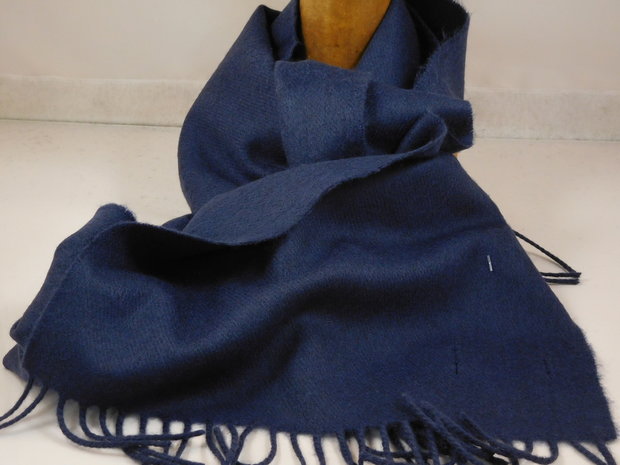 john hanly merino luxury wool scarf solid smoke navy