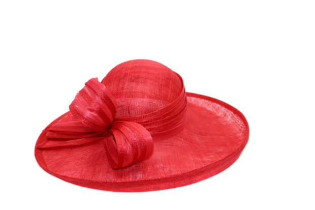 maddox occasion hat bow and pen sinamay tulip red