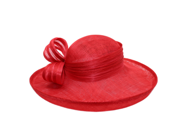 maddox occasion hat bow and pen sinamay tulip red