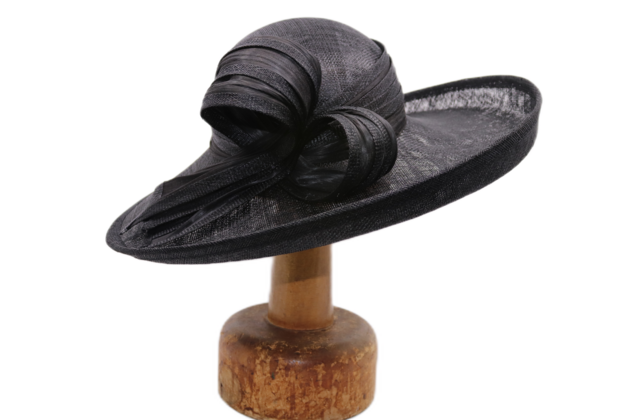 maddox occasion hat bow and pen sinamay black