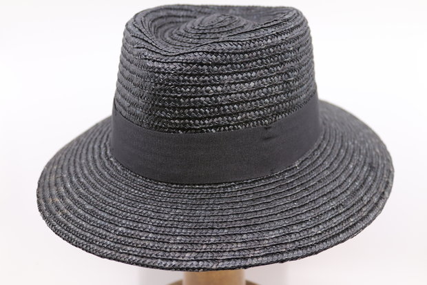 Seeberger Fedora Bandstro BLACK