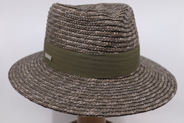 Seeberger Fedora Bandstro Olive