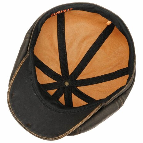 stetson hatteras newsboy cap old coated cotton brown