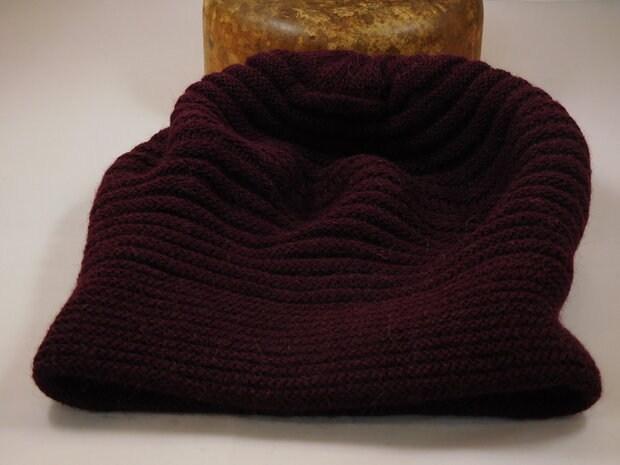 bronte muts faraona alpaca wol mix dubbelgebreid bordeaux