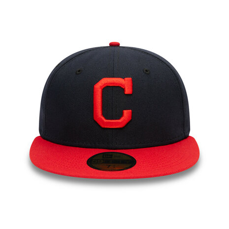 new era fitted baseball cap 59fifty cleveland guardians navy rood