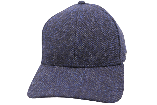 stetson baseballcap wool herringbone navy