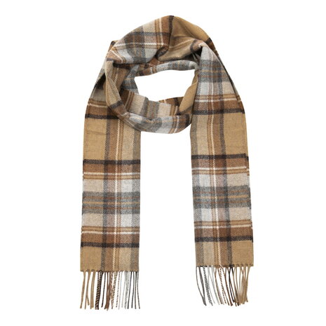 john hanly irish wool scarf long silver grey plaid