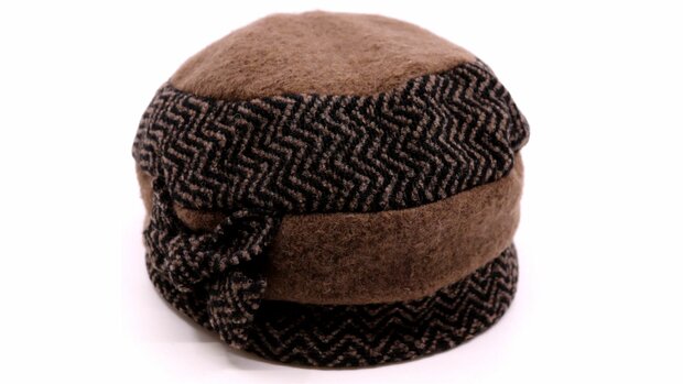 panizza cloche marga wolmix taupe en zwart