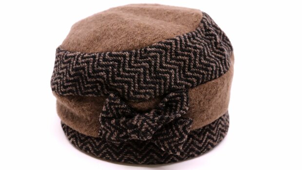 panizza cloche marga wolmix taupe en zwart