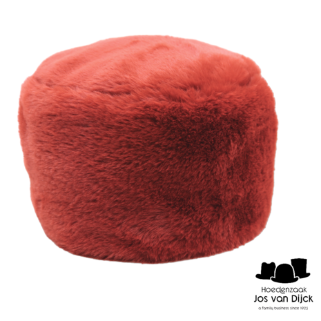 bedacht toque suze faux fur po chili red