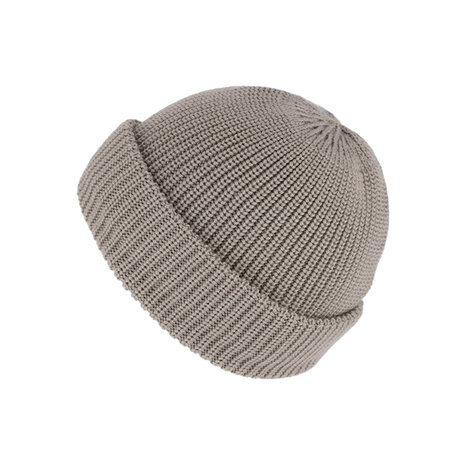 fiebig beanie muts soft merino wol taupe