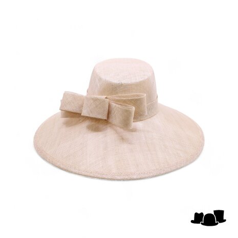 maddox occasion hat asymmetric bol sinamay dubbel strik champagne