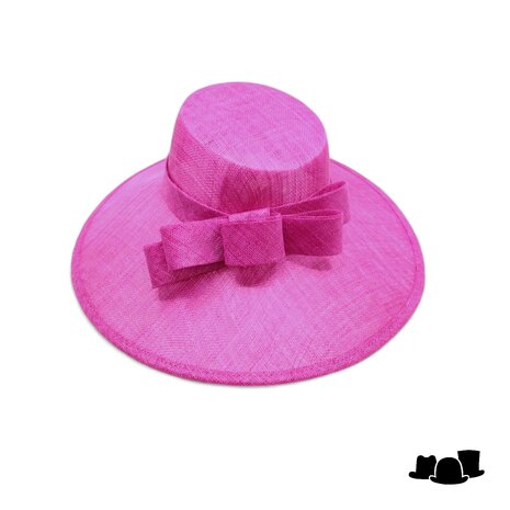 maddox occasion hat asymmetric bol sinamay dubbel strik magenta