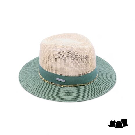 seeberger fedora two tone chain linen grass green