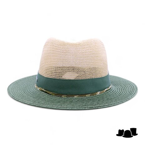 seeberger fedora two tone chain linen grass green