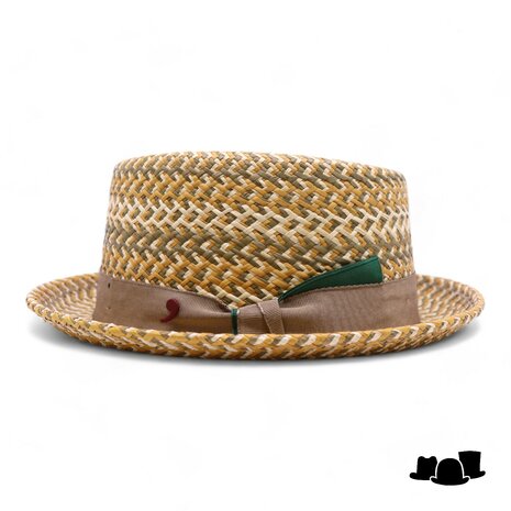 alfonso deste pork pie panama multi color geel groen