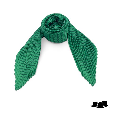 onkar neckerchief plisse satijn geometric groen