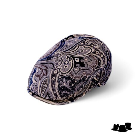 alfonso deste ivy pet rudy fluweel paisley blauw