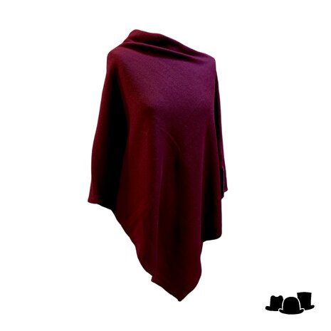 panizza knitted poncho wolmix bordeaux rood