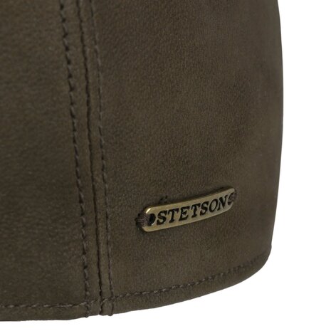 stetson driver flat cap nubuck leather espresso brown