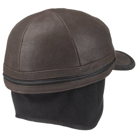 stetson baseball cap cowhide oorklep bruin