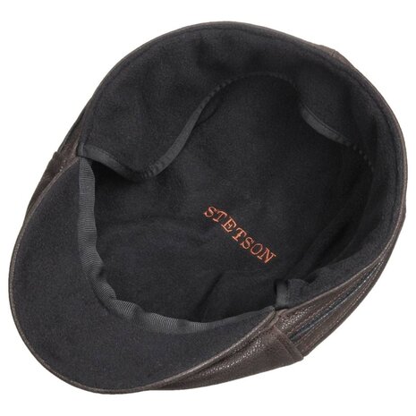 stetson ivy cap cowhide oorklep bruin