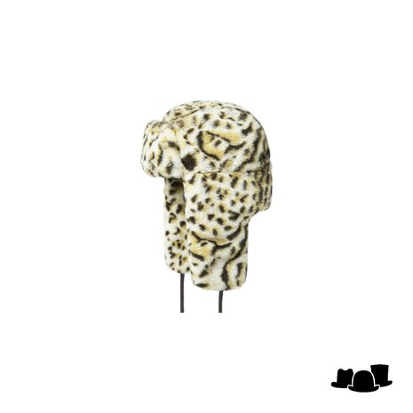 kangol pilotenmuts trapper faux fur snow leopard