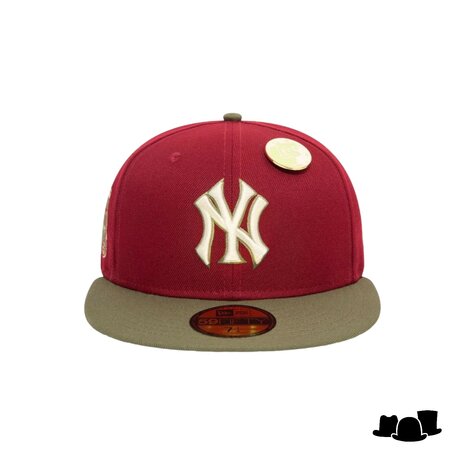 new era ny yankees mlb contrast pin dark red 59fifty fitted cap