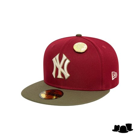 new era ny yankees mlb contrast pin dark red 59fifty fitted cap