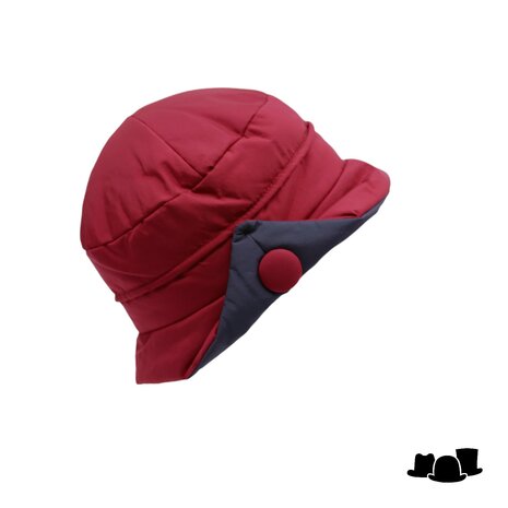 panizza cloche regenhoed knop 2 tone rood en antraciet