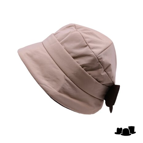 panizza cloche regenhoed strik beige en bruin