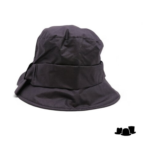 panizza cloche regenhoed  waxed zwart